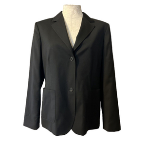Brooks Brothers Suit Jacket Blazer 12 P Black Classic Wool 2 Button Pockets